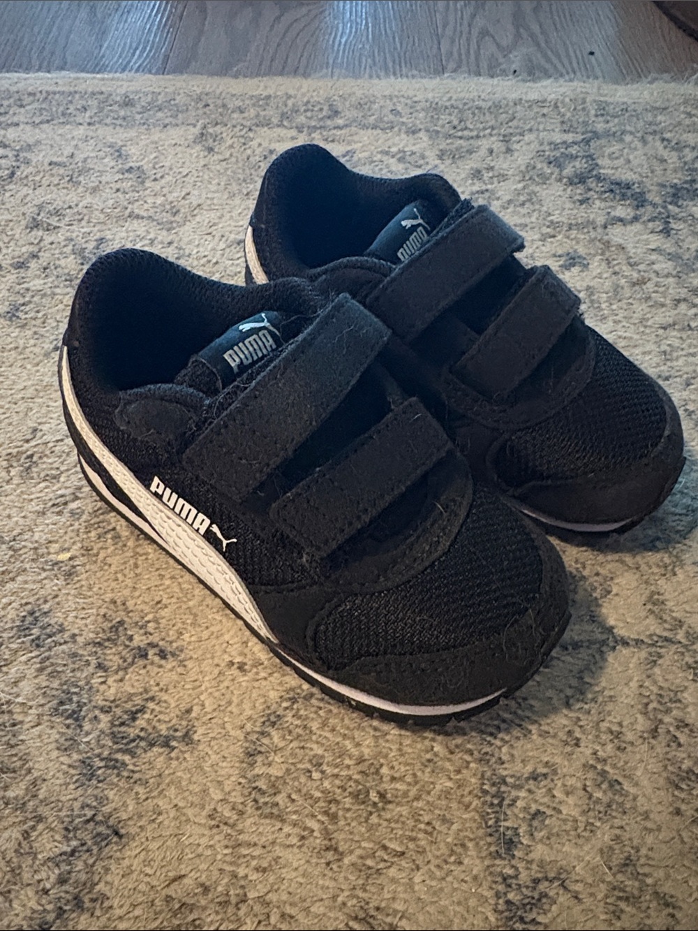 Puma Kids' Black Velcro Sneakers